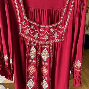 Savanna Jane Red Boho top